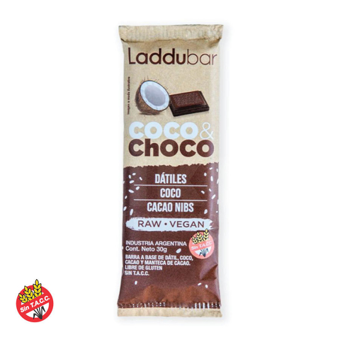 LadduBar Barritas de Dátiles sabor a Coco & Choco 30g