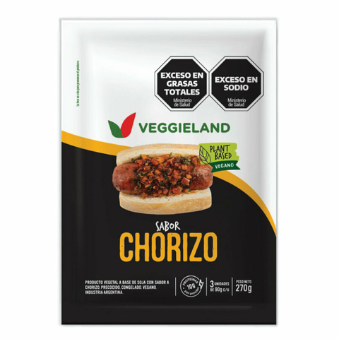 Chorizo Vegano Sabor Carne Ahumada (3unid.) Veggieland 270g