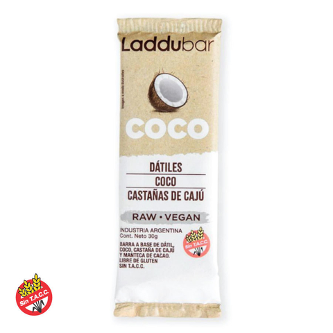 LadduBar Barritas de Dátiles sabor a Coco 30g