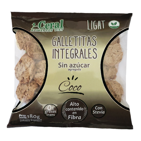 Galletitas Integrales De Coco S/Azúcar C/Stevia Ceral 180g