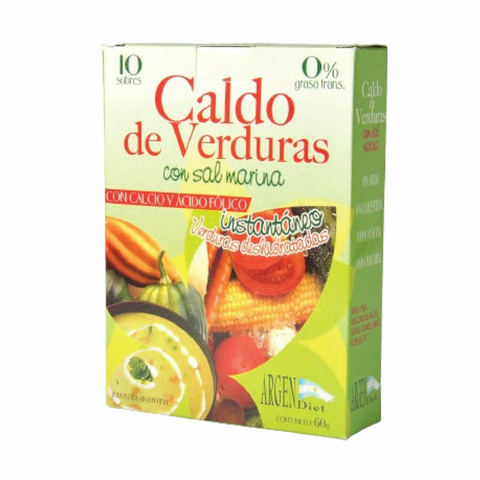 Caldo de Verdura Con Sal Marina Caja x 10 Sobres Argendiet