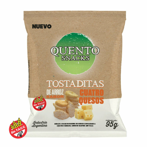 Tostaditas de Arroz Cuatro Quesos Quento Snacks 95g