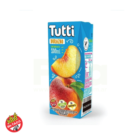 Jugo De Durazno Sin Azúcar Tutti 200ml