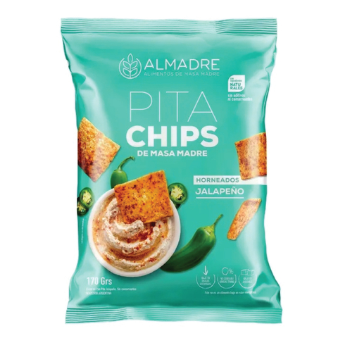 Pita Chips de Masa Madre de Jalapeño Horneados Almadre 170g