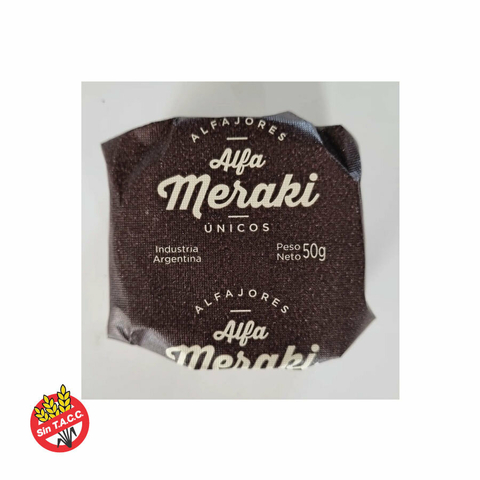 Alfajor De Dulce de Leche, Chocolate Negro Y Tapa de Mantecol Meraki 50g