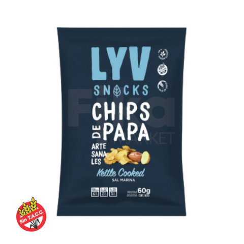 Chips Artesanales de Papa y Sal Marina Lyv 60g