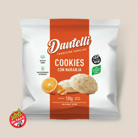 Cookies Dulces Con Naranja Natural Dantelli 130g