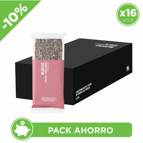Pack Caja Barritas Sabor Cacao Y Avellanas Muecas 45g (16unid.)