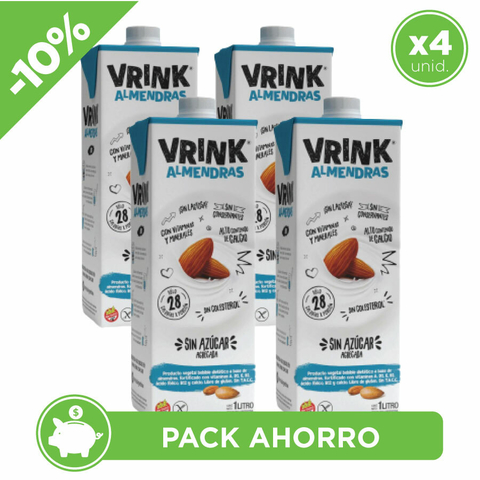 Pack Leche de Almendras Original Sin Azúcar 1L Vrink (4unid.)