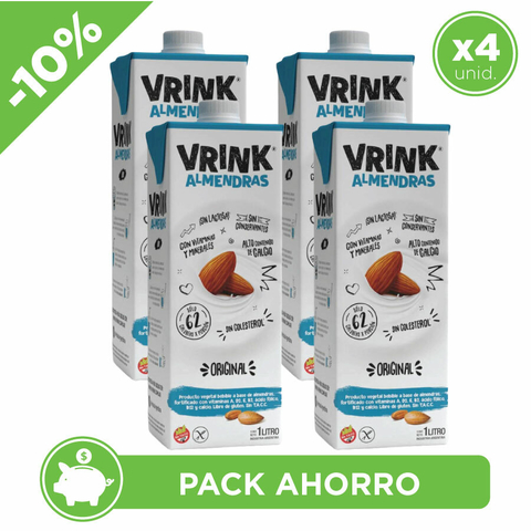 Pack Leche de Almendras Original 1L Vrink (4unid.)