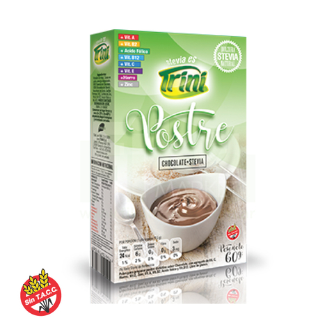 Postre sin Azúcar Sabor Chocolate C/Stevia Trini 60g