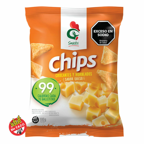 Chips Crocantes Y Horneados Sabor Queso Gallo Snacks 100g