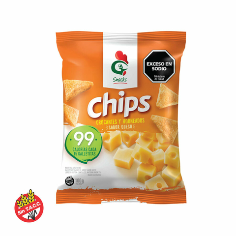 Chips Crocantes Y Horneados Sabor Queso Gallo Snacks 50g