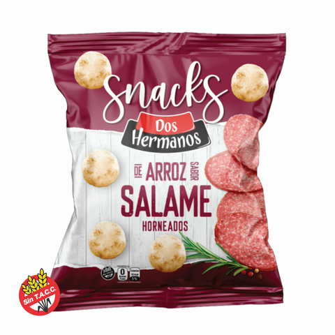 Snack de Arroz Horneados Sabor Salame Dos Hermanos 80g