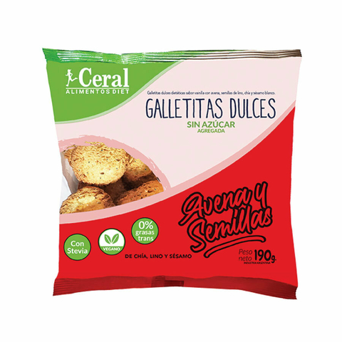 Galletas con Stevia Avena y Semillas Ceral 190g
