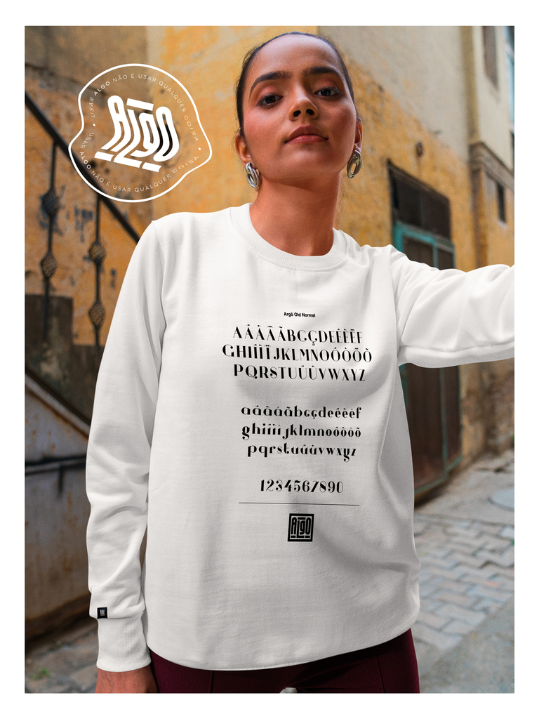 Moletom branco cheap sem capuz