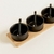 SET x 3 COPETINEROS cerámica negra con bandeja bamboo