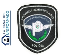 Escudo Bordado PBA Seguridad Vial Plateado.