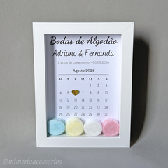 Quadro de Origami Bodas de Algodão Adriano e Fernanda