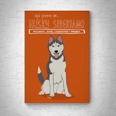 Quadro em mdf de Husky siberiano