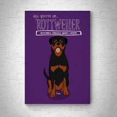 Quadro em mdf de Rottweiler