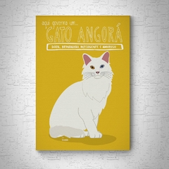 Quadro em mdf de Gato angorá