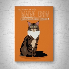 Quadro em mdf de Gato maine coon