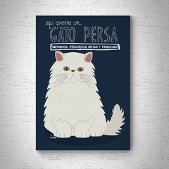 Quadro em mdf de Gato persa