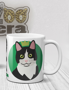 Caneca de Porcelana Gato Bicolor