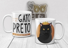 Caneca de Porcelana Gato Preto - comprar online