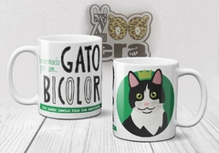 Caneca de Porcelana Gato Bicolor - comprar online