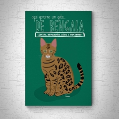 Quadro em mdf de Gato de bengala