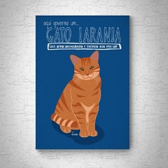 Quadro em mdf de Gato laranja