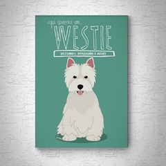 Quadro em mdf de Westie terrier