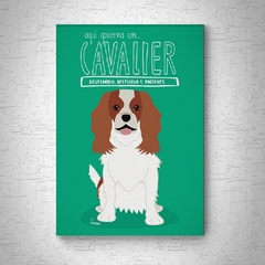 Quadro em mdf de Cavalier king spaniel