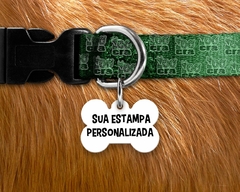 plaquinha de identificação para pet personalizada de osso