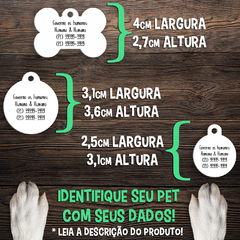 Plaquinha (Tag) de Identificação Listrado Rubronegro - Zooera - Plaquinha de identificação ou pingente para cachorro e gato!