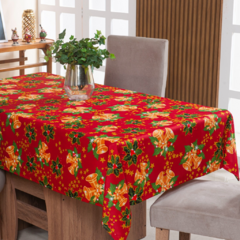 TOALHA DE MESA NATALINA 10 LUGARES 3,00M X 1,40M OXFORD DECORAÇÃO DE NATAL