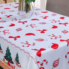 TOALHA DE MESA NATALINA 4 LUGARES 1,50M X 1,40M OXFORD DECORAÇÃO DE NATAL - comprar online