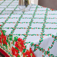 TOALHA DE MESA NATALINA 12 LUGARES 3,50M X 1,40M OXFORD DECORAÇÃO DE NATAL - comprar online