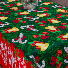 TOALHA DE MESA NATALINA 10 LUGARES 3,00M X 1,40M OXFORD DECORAÇÃO DE NATAL - comprar online