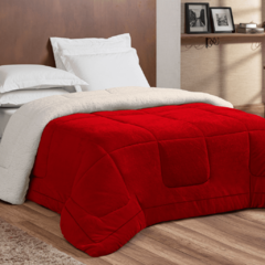 COBERDROM CASAL KING SIZE CHAMEGO MANTA / SHERPA 01 PEÇA VERMELHO