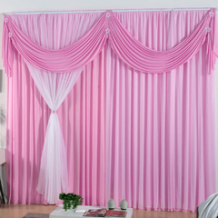 Cortina Jessica 2,00m x 1,70m Malha Gel para Varão Simples - Rosa