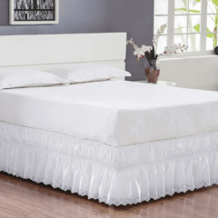 Saia Box Casal Queen Pérola Bordado Ultrassônico - Branco - comprar online