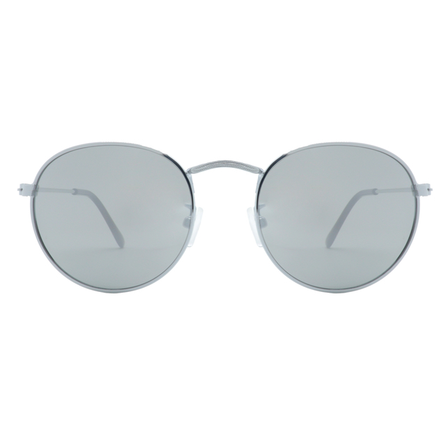 óculos de sol round prata espelhado