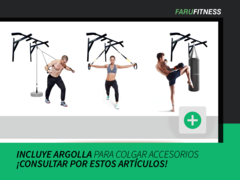 Barra de dominadas FIJA Reforzada 320 kg Con gancho para accesorios