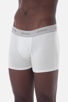 Cueca Boxer Approve Branca com cinza - 517868