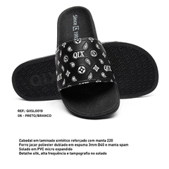 Chinelo Qix Slide Preto/Branco