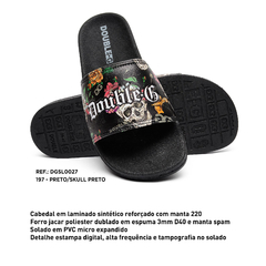 Chinelo Slide Double-g Preto Skull Preto - comprar online