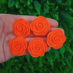 Kit 5 Mini Enfeites Rosas " Laranja Neon "